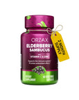 Orzax Immune Support Dietary Supplement Syrup - Sambucus Nigra, Vitamin C, Zinc for Kids & Adults