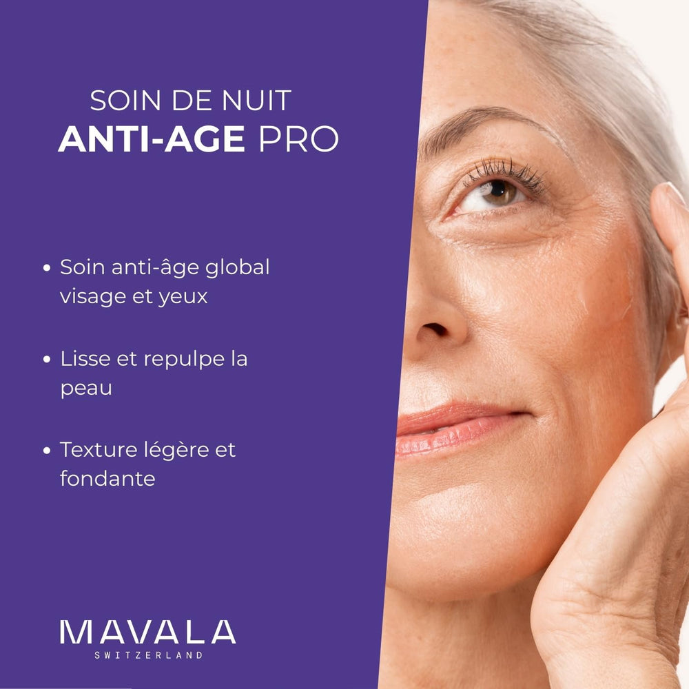 Mavala Anti-Age Pro Time Release System Night Care Cream - Anti-Aging Night Cream with Suteresi Özü and Alp Gülü Extract