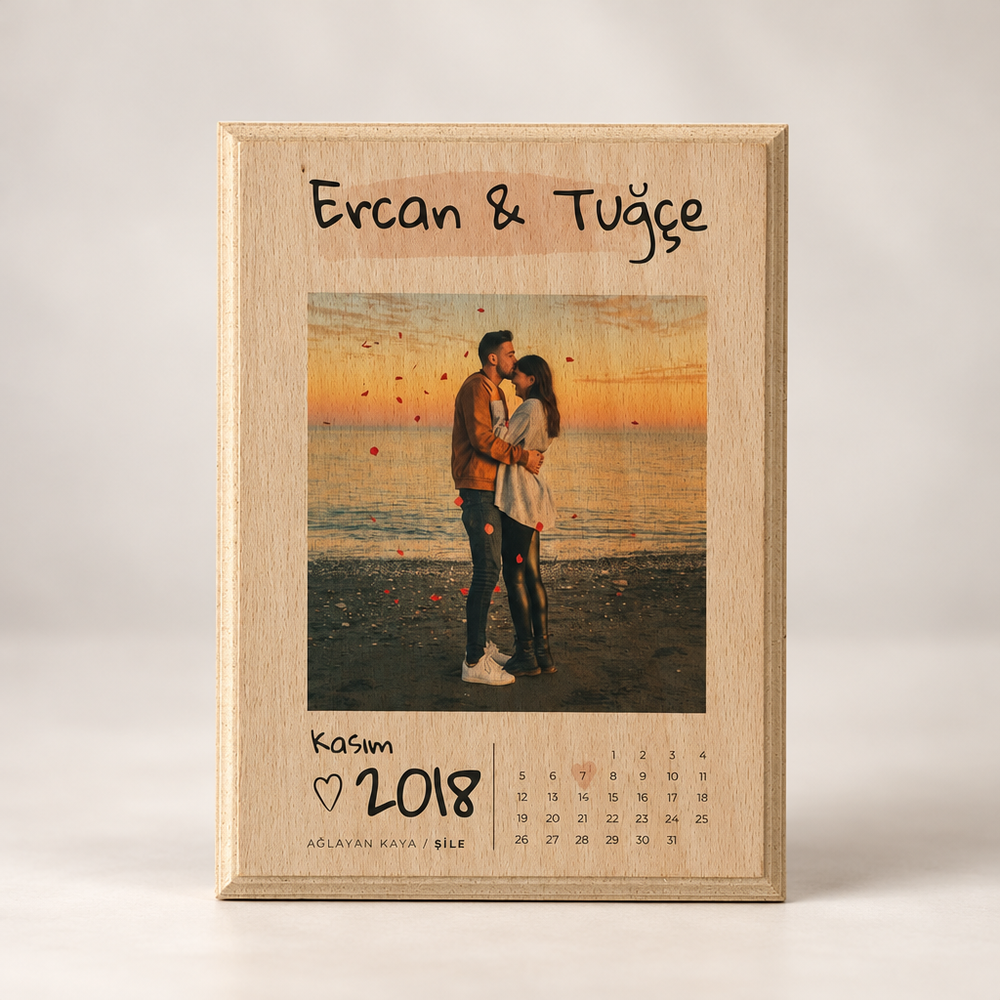 Anniversary Gift Mini Wooden Photo Plaque, Custom Print