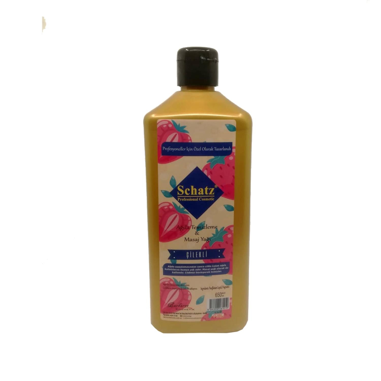 Schatz Strawberry Scented Wax Removal and Massage Oil 650ml - Soothe Skin, Effortless Wax Cleanup Schatz Strawberry Wax Removal & Massage Oil wax removal oil, massage oil, strawberry scented oil, post-waxing skincare, skincare products, wax removal, massage therapy, strawberry scent, skincare routine, nourishing oil, gentle wax removal, promotional offer