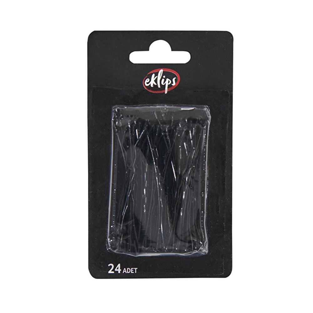 Eklips Black Hair Bobby Pins 24-Pack - Simple Hair Accessories for Secure Styling - Hair Accessories