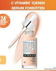 Maybelline Super Stay Skin Tint Foundation 05: Vitamin C, 24H Radiant, Lightweight Coverage Maybelline Skin Tint: Vit C, Radiant, Lightweight 24H Coverage skin tint foundation, vitamin c skin tint, long-lasting skin tint, lightweight foundation, radiant skin foundation, Maybelline skin tint, hydrating skin tint, natural finish foundation, skin brightening foundation, foundation, skin tint, vitamin c, long-lasting, lightweight, radiant, hydrating, natural finish, skin brightening, makeup, beauty, cosmetic, f