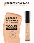 Flormar Perfect Coverage Liquid Concealer - Natural Finish, Medium Coverage, Lightweight Formula Flormar Perfect Coverage Concealer - Natural & Lightweight liquid concealer, natural finish concealer, medium coverage concealer, concealer with natural ingredients, Flormar Perfect Coverage Concealer, lightweight concealer, makeup, cosmetics, beauty products, skincare, anti-aging, flawless finish, radiant skin, smooth appearance, buildable coverage, daily makeup, special occasion makeup