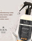 Yoon Vegan Hair Care Spray with Keratin & Collagen - Anti-Static, Easy Combing - 8.45 fl oz Yoon Vegan Hair Spray - Keratin & Collagen for Smooth Hair Vegan hair care spray, Keratin hair spray, Collagen hair care, Anti-static hair spray, Easy combing hair spray, Hair care products, Vegan hair products, Cruelty-free hair care, K-beauty hair care, Hair nourishment, Tangle-free hair, Frizz control, Healthy hair growth, Sustainable hair care
