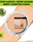 Maybelline Superstay: 24H Hybrid Powder Foundation - Vegan, Water Resistant, Matte Finish & Flawless Coverage Maybelline Superstay: Hybrid Powder Foundation - 24H Matte Vegan hybrid powder foundation, long lasting foundation, matte finish foundation, vegan powder foundation, water resistant foundation, Maybelline Superstay, 24 hour wear foundation, oil control foundation, foundation, powder, makeup, cosmetics, long-wearing, vegan, cruelty-free, matte, oil control, flawless coverage, water resistant, sweat p