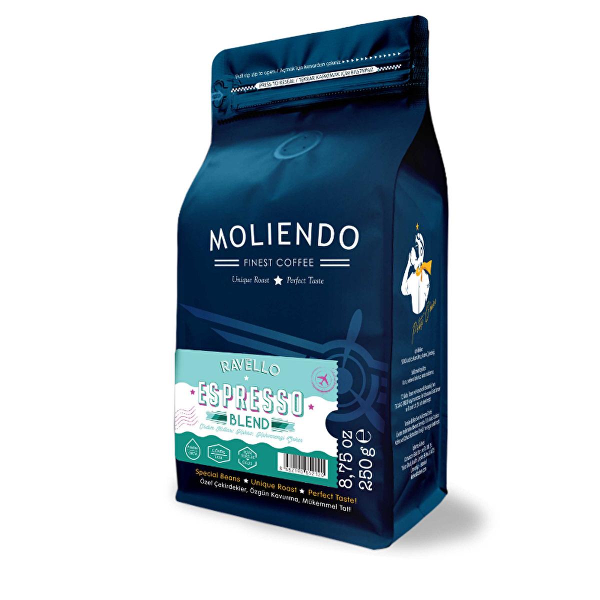 Moliendo Ravello 100% Arabica Espresso Blend Coffee Beans - Specialty Coffee for Connoisseurs with Chocolate & Citrus Notes Moliendo Ravello Arabica Espresso Blend Coffee - Rich & Balanced Arabica coffee, Specialty coffee blend, Ethiopian coffee, Honduran coffee, Coffee connoisseurs, Espresso blend, Coffee beans, Chocolate notes, Citrus notes, Floral aroma, Medium acidity, Strong body, Coffee lovers, Gourmet coffee