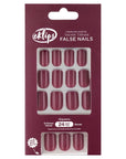 Eklips Crimson Velvet Square False Nails 24-Pack