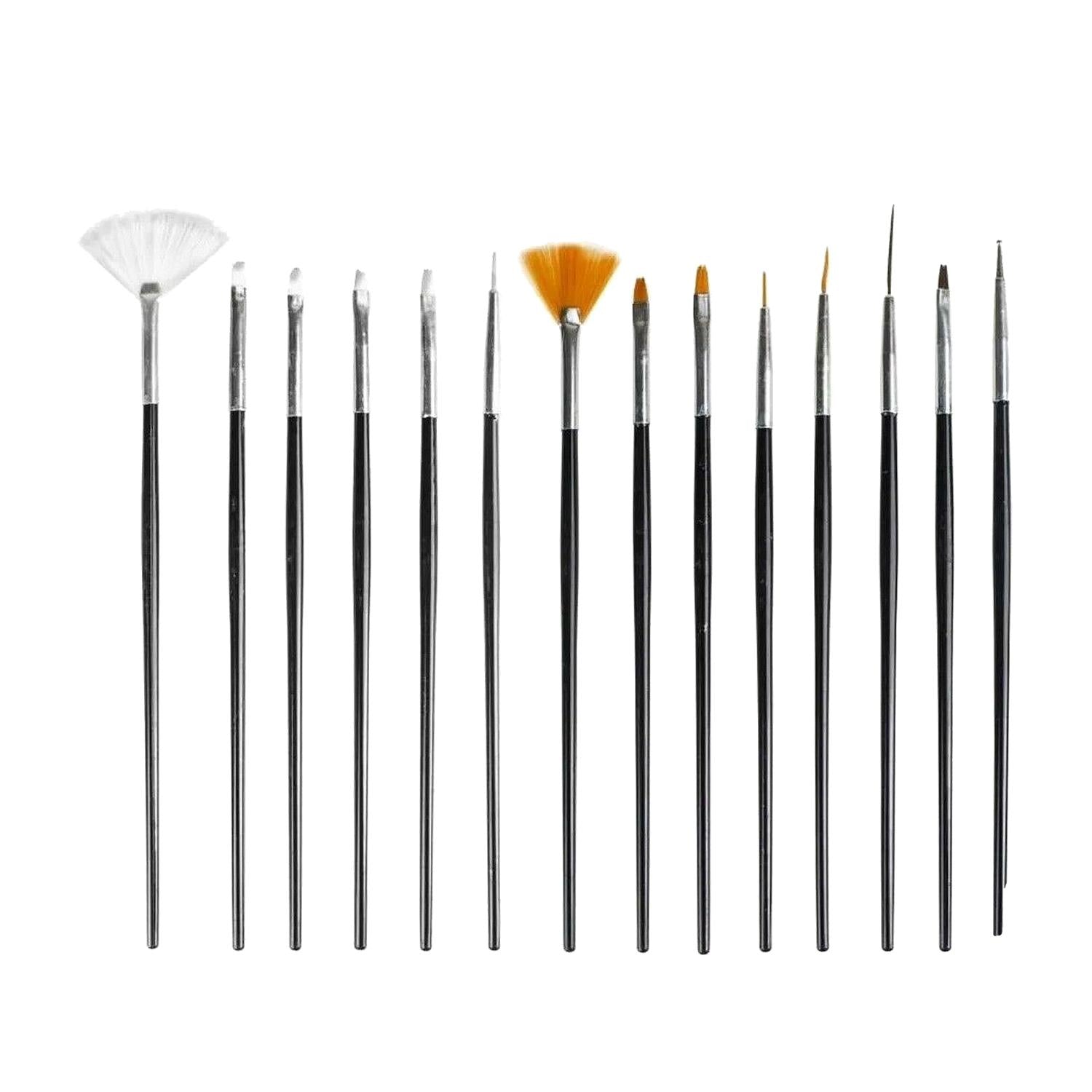 Nascita Nail Brush Set - 15 Piece Black Nail Brushes for Nail Care & Art - Professional Nail Art Supplies Nascita 15-Piece Nail Brush Set for Nail Art & Care nail brush set, black nail brushes, nail care tools, nail art supplies, Nascita nail brushes, nail care, nail art, beauty tools, cosmetics, salon essentials, nail technician tools