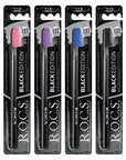 Rocs Black Edition Toothbrush Medium - Effective Plaque Removal | Premium