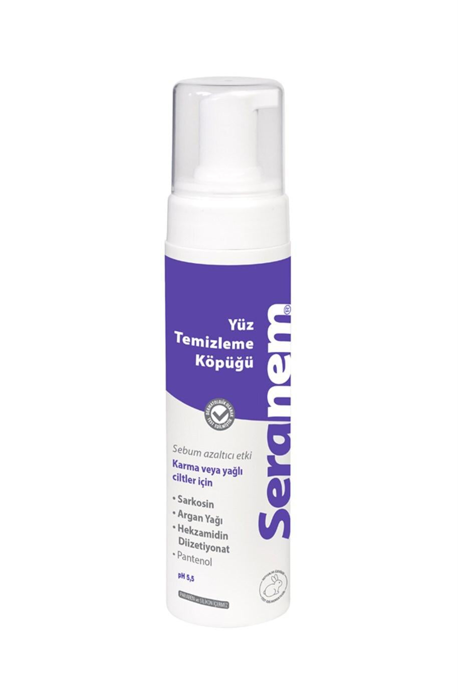 Seranem Facial Cleansing Foam 200ml - Gentle, Sebum Control & Moisturizing for Mixed & Oily Skin Seranem Facial Cleansing Foam - Gentle & Moisturizing facial cleansing foam, mixed and oily skin, sebum control, gentle facial cleanser, moisturizing face wash, skincare, cosmetics, facial care, oil control, gentle cleansing, moisturizing cleanser