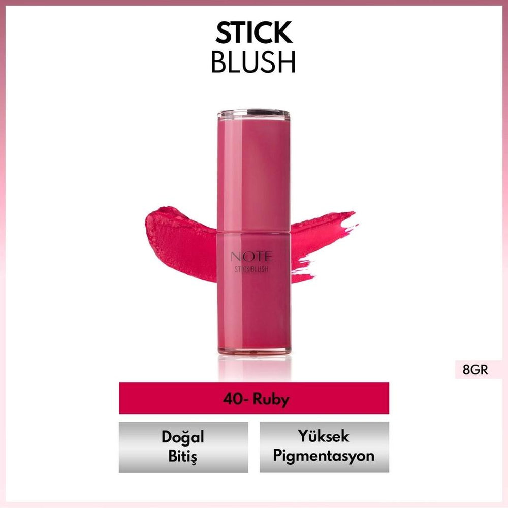 Note Stick Blush Nemlendirici Yumuşak Stick Allık 40 Ruby