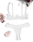 White Lace Women's Slip Underwear Set - 2 Pack | Size M