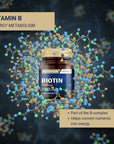 Nutraxin Biotin 5000mcg Supplement - 30 Tablets for Hair, Nail & Skin Health