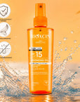 Bioxcin Suncare Tanning Sun Oil SPF15 - Natural Tanning Oil for All Skin Types