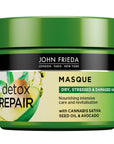 John Frieda Detox and Repair Masque 250ml - Nourishing Hair Care Mask for Dry & Damaged Hair