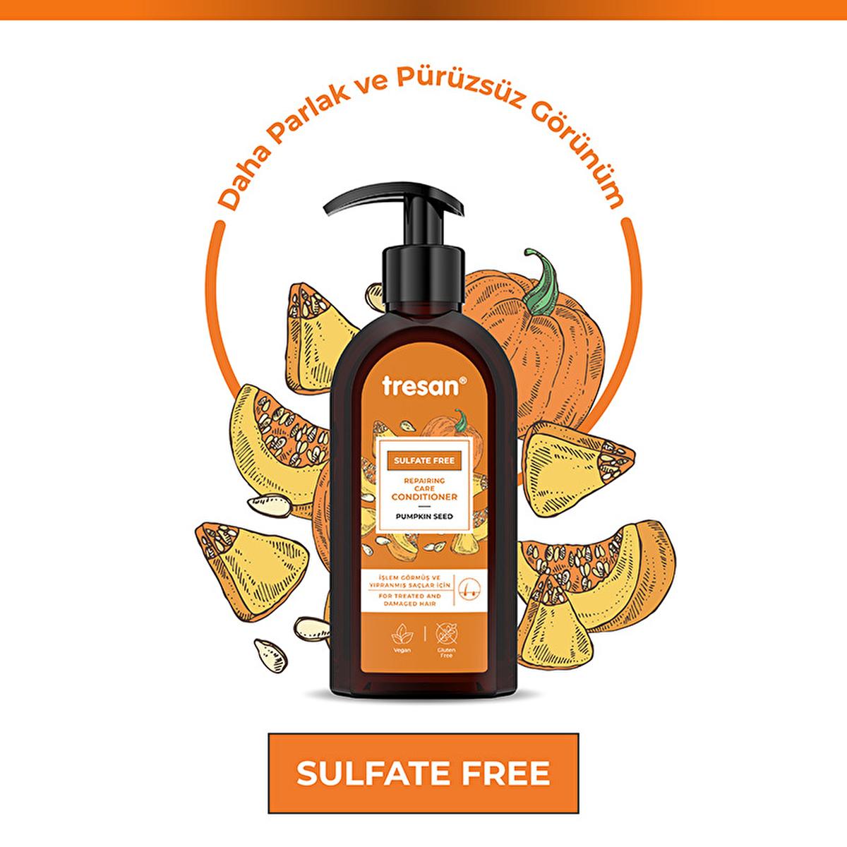 Tresan Sulfate-Free Hair Conditioner with Pumpkin Seed Oil - Nourishing Repair for Damaged Hair Tresan Sulfate-Free Hair Conditioner - Repair Damaged Hair Sulfate-free hair conditioner, Hair repair treatment, Pumpkin seed oil hair care, Natural hair conditioner, Daily hair care routine, Hair nourishment, Damaged hair repair, Natural hair care products, Hair care conditioner, Tresan hair products
