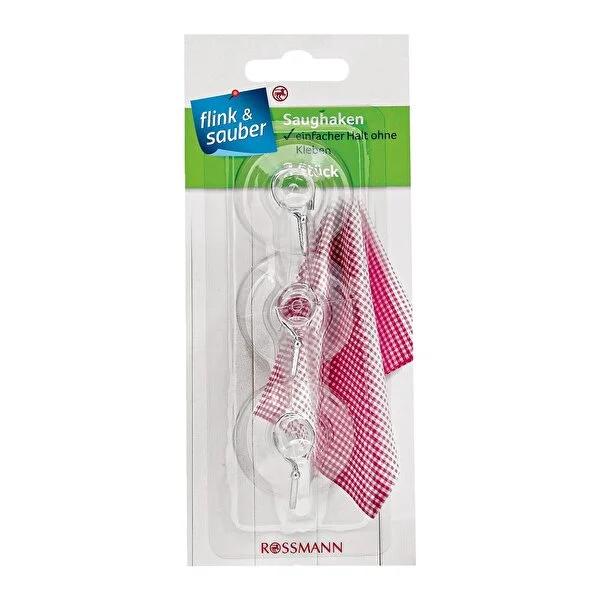 Flink & Sauber 3-Pack Transparent Adhesive Hooks - Strong Hanging Solution for Home Organization Flink & Sauber Adhesive Hooks - Strong & Transparent adhesive hooks, transparent hooks, hanging solutions, home organization, bathroom accessories, kitchen utensil holders, home decor, organization solutions, space-saving, damage-free, easy to install, versatile, renters friendly