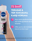 Nivea Women's Deodorant Spray Black & White Clear - 72 Hour Anti-Perspirant Protection, Dermatologically Tested, No White Marks or Yellow Stains Nivea Black & White Clear Deodorant - 72hr Protection women's deodorant spray,Nivea Black & White Clear,anti-perspirant deodorant,72-hour protection,dermatologically tested deodorant,women's personal care,freshness,confidence,active lifestyle,sensitive skin,ethanol-free,deodorant for women,long-lasting protection,anti-sweat,deodorant spray,personal hygiene,cosmetic