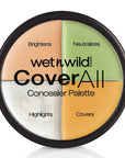 wet n wild CoverAll Concealer Palette: Color Correcting, Highlights, and Flawless Skin Makeup - Perfect for Redness, Dark Circles, and Blemishes wet n wild Concealer Palette: Color Correct & Highlight concealer palette, color correcting concealer, skin tone correcting palette, highlighting palette, wet n wild concealer, under eye concealer, redness concealing makeup, flawless skin makeup, concealer, color correction, highlighting, makeup, cosmetics, beauty, skin, tone, correction, blemish, dark circles, sal