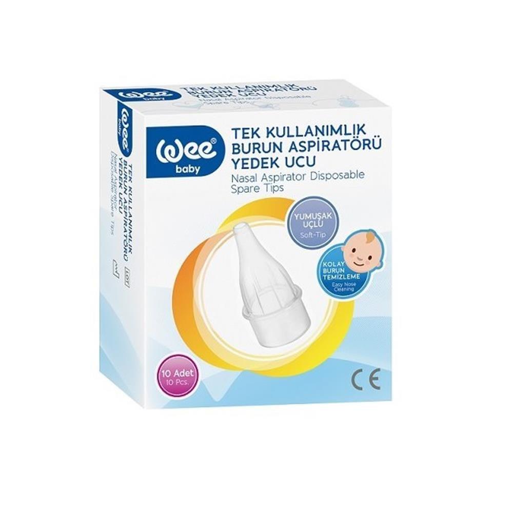 Wee Baby Soft Silicone Nasal Aspirator Replacement Tips - Pack of 10, Gentle on Baby's Nose, Hygienic & Disposable Wee Baby Nasal Aspirator Replacement Tips - Soft & Hygienic nasal aspirator replacement tips, baby nasal care, soft silicone nasal tips, disposable nasal aspirator tips, Wee Baby Burun Aspiratörü Yedek Ucu, baby care, nasal health, hygiene, parenting essentials