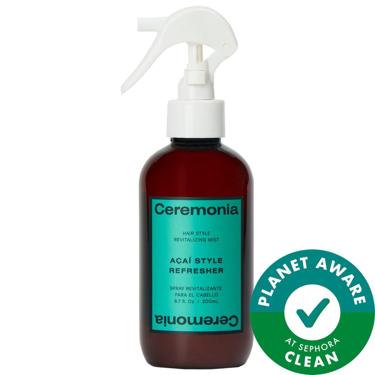 Ceremonia Açaí Curl Refresher Hair Style Revitalizing Mist - Vegan, Gluten-Free, Cruelty-Free Hair Refresher for Wavy, Curly, Coily Hair Ceremonia Açaí Curl Refresher Mist - Vegan Hair Care Hair Refresher Mist, curl enhancing products, anti-frizz hair products, vegan hair care, natural hair care products, wavy hair, curly hair, coily hair, hair styling products, hair care for dry hair, eco-friendly hair products, cruelty-free hair care, gluten-free hair products, recyclable packaging, hair refreshers, hair
