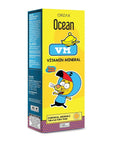 Ocean VM Vitamin Mineral Syrup for Adults and Children - Orange Flavored Dietary Supplement 150ml Ocean VM Vitamin Mineral Syrup - Orange Flavored Multivitamin Vitamin and mineral syrup, Dietary supplement, Multivitamin for adults and children, Orange flavored vitamin supplement, Glucose and fructose-free supplement, Health supplement, Nutritional deficiency support, Immune system support, Energy booster, Health and wellness products