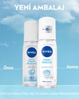 NIVEA Fresh Natural Pump Spray Deodorant for Women - Aluminum Free, Long Lasting Odor Protection & Refreshing Fragrance NIVEA Fresh Natural Deodorant - Aluminum-Free Odor Protection NIVEA deodorant, women's deodorant, pump spray deodorant, aluminum free deodorant, long lasting deodorant, fresh deodorant, odor protection, fragrance deodorant, deodorant, women's hygiene, personal care, body odor, sweat protection, aluminum-free, powder-free, dermatologically tested, ocean fragrance, refreshing scent, easy app