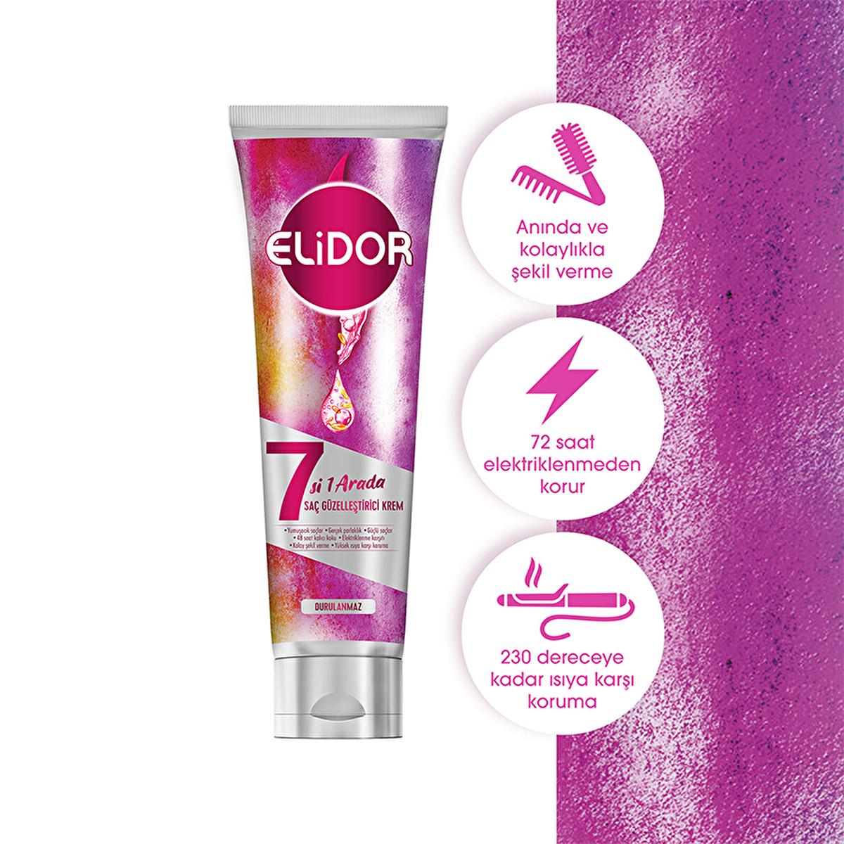 Elidor 7-in-1 Leave-in Hair Care Cream - Nourishing, Anti-Frizz, Heat Protectant Elidor 7-in-1 Leave-in Hair Cream - Nourish & Protect leave-in hair cream, multi-benefit hair care, hair nourishment, anti-frizz hair product, collagen hair care, hair care routine, simplify hair care, nourishing hair cream, heat protectant hair product, long-lasting fragrance, frizz control, soft hair, shiny hair, healthy hair, busy individuals, convenience hair care