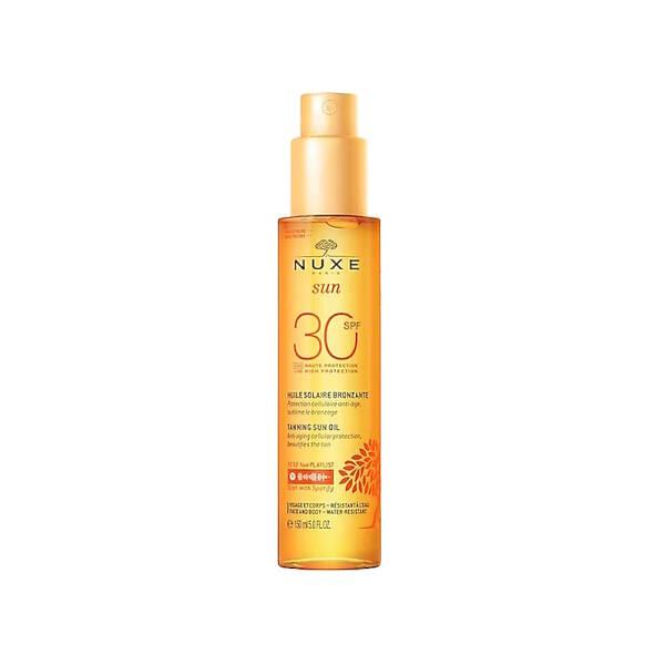 Nuxe Sun SPF30 Tanning Oil: Bronzing Face & Body, Dry Oil Sunscreen, Non-Comedogenic Formula, Sun Protection & Hydration - 150ml Nuxe Sun SPF30 Tanning Oil: Dry Oil Sunscreen & Bronzer Nuxe Sun SPF30, Tanning Oil SPF30, Dry Oil Sunscreen, Non-Comedogenic Sun Oil, Face and Body Tanning Oil, Sun protection tanning oil, SPF 30 Sunscreen, Bronzing Oil, Sun Tanning Oil, SPF30, dry oil, non-comedogenic, Sunflower Seed Oil, Macadamia Seed Oil, Shea Butter, pleasant fragrance, sun protection, tanning, face oil, bod