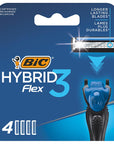 BIC Flex3 Shaving Razor - 3 Blade Titanium Razor for Men with Comfort Features - image 2