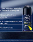 Nivea Men Deep Extreme Roll-on Deodorant for Active Men - Long Lasting Anti-Perspirant Protection, 72 Hours Sweat Control, Active Carbon Formula Nivea Men Deep Extreme Deodorant - 72 Hour Protection Nivea Men Deodorant, Roll-on Deodorant for Men, Long-lasting Anti-perspirant, Active Carbon Deodorant, Dermatologically Tested Deodorant, Men's Grooming, Personal Care, Anti-perspirant Deodorant, Sweat Control, Odor Protection, Active Lifestyle, Sports Deodorant, Sensitive Skin Friendly