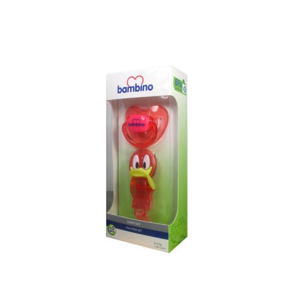 Bambino Baby Pacifier Set for Newborns 0-6 Months - Red, Comforting Soothing Solution - Baby Care