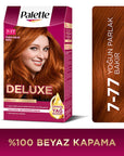 Palette Deluxe Intense Copper Hair Dye 7-77 - Long-Lasting, Nourishing Hair Color Palette Deluxe Intense Copper Hair Dye - Long-Lasting Color hair dye, intense copper hair color, long-lasting hair color, nourishing hair dye, Palette Deluxe hair color, copper hair dye, vibrant hair color, hair care, hair coloring, cosmetic, beauty product, hair treatment