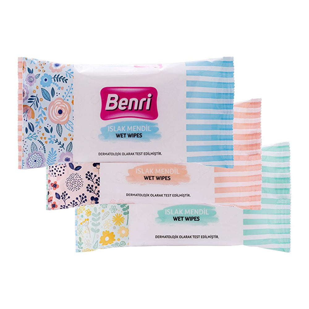 Benri Wet Wipes 3-Pack of 15 - Gentle, Paraben-Free Hygiene on-the-Go - view 3