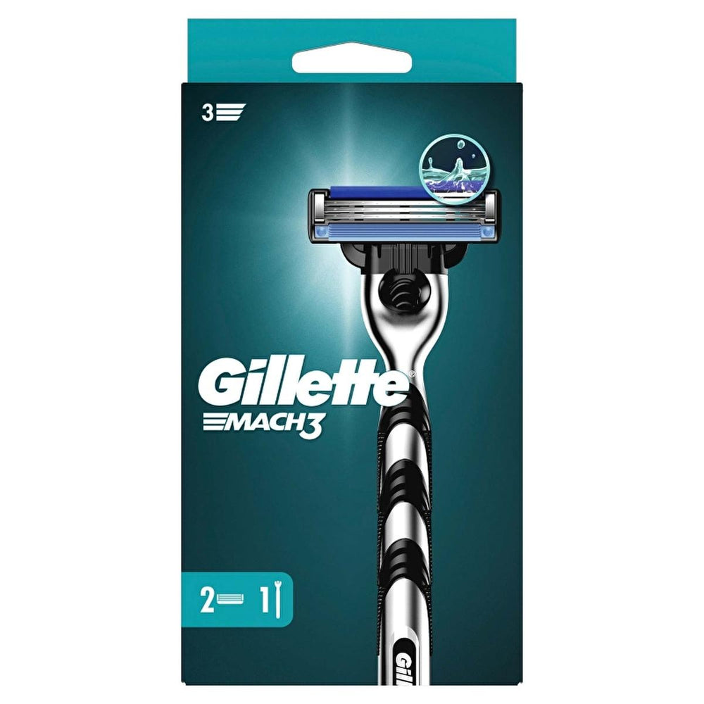 Gillette Mach3 Men's 3-Bladed Manual Razor Shaving Kit for Smooth Shaving Experience - Hygiene Products