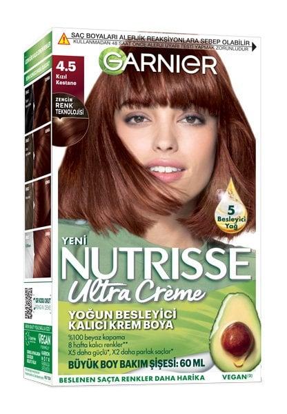 Garnier Nutrisse Intensive Nourishing Permanent Cream Hair Dye 4.5 Red Chestnut