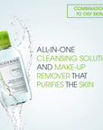 Bioderma Sebium H2O Cleansing Water for Combination/Oily Skin - 8.45 fl oz, Non-Comedogenic, No-Rinse Formula