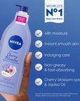 NIVEA Cherry Blossom & Jojoba Oil Body Cream 400ml - Intense Hydration