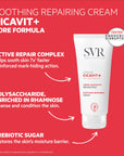 SVR Cicavit+ Creme 100ml - Soothing Moisturizing Cream for Irritated Skin, Non-Greasy, Suitable for Babies, Children, an