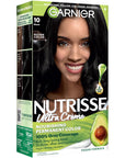 Garnier Nutrisse Ultra Creme 1 Black Hair Dye - Vegan Hair Dye, Nourishing Hair Color