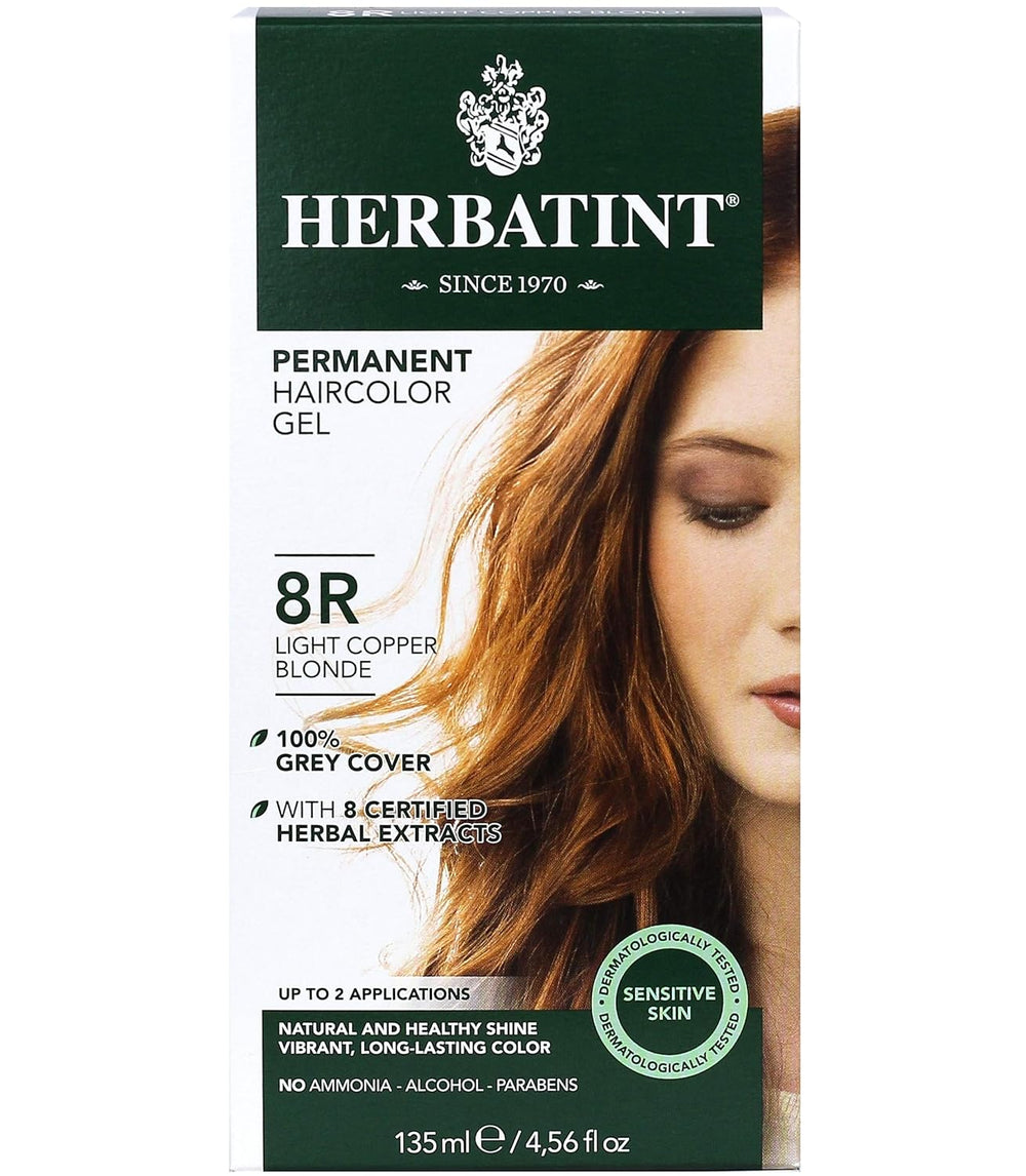 Herbatint Permanent Haircolor Gel, 8R Light Copper Blonde - Hair Dye