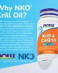 NOW Red Krill Oil 500mg Supplement - Omega-3 EPA & DHA Dietary - 30 Capsules