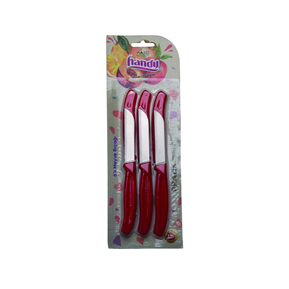 Masse Fruit Knife Set - 6-Piece Stainless Steel Kitchen Utensils for Safe Fruit Preparation