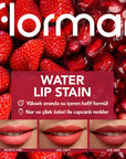 Flormar Water Lip Stain 004 Orange Juice - Matte Finish | Long-Lasting