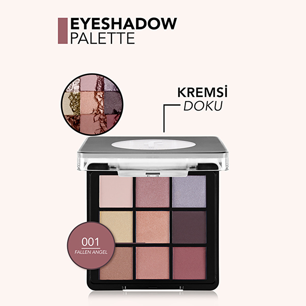 Flormar Eyeshadow Palette 001 Fallen Angel - 9 Colors | High Pigmentation - Image