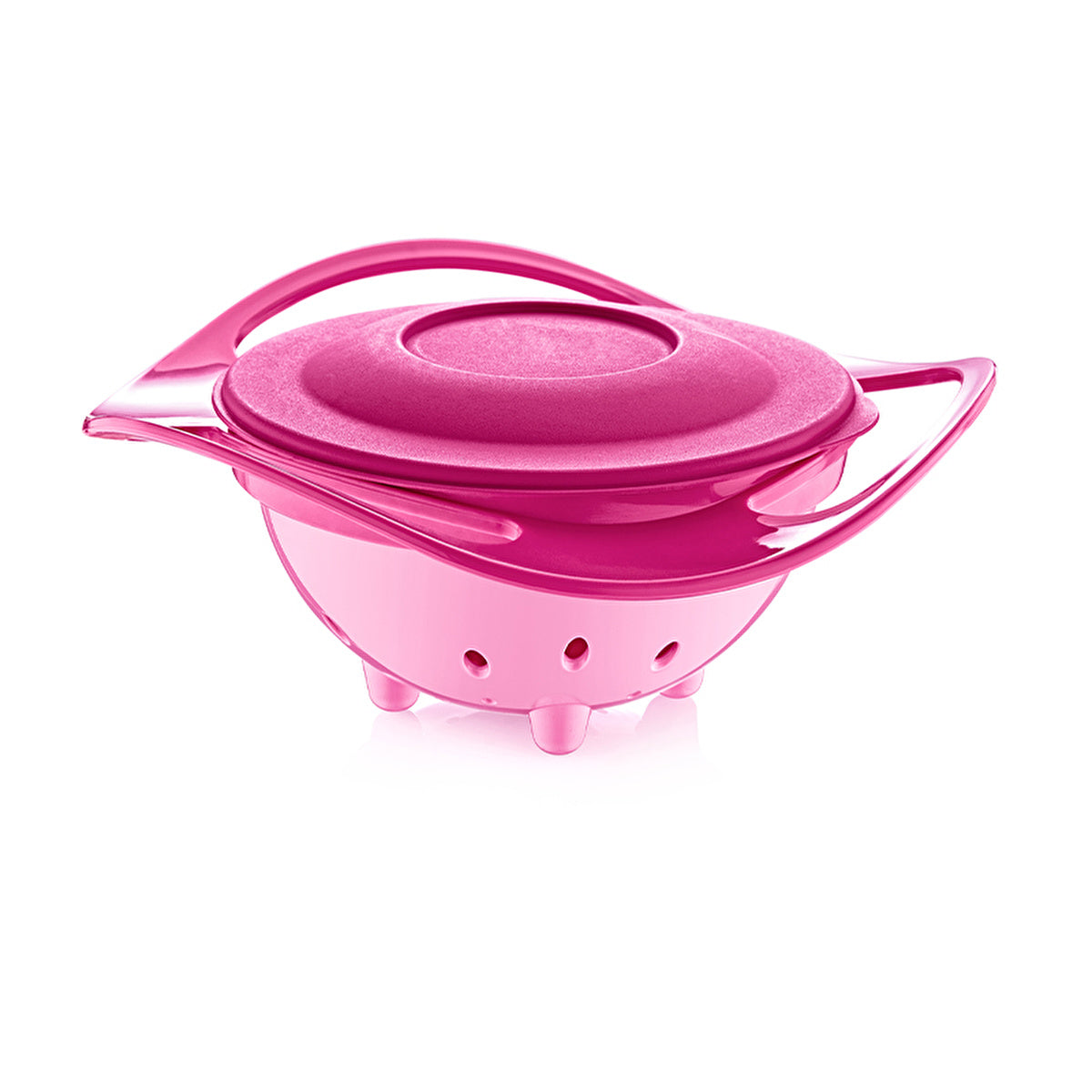 Babyjem Non-Spill Bowl Pink - 360-Degree Rotating | Baby Feeding - Image