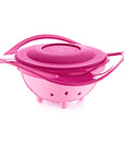 Babyjem Non-Spill Bowl Pink - 360-Degree Rotating | Baby Feeding - Image
