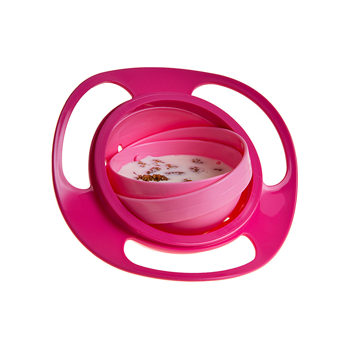 Babyjem Non-Spill Bowl Pink - 360-Degree Rotating | Baby Feeding - Image