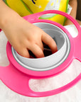 Babyjem Non-Spill Bowl Pink - 360-Degree Rotating | Baby Feeding - Image