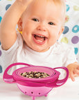 Babyjem Non-Spill Bowl Pink - 360-Degree Rotating | Baby Feeding - Image